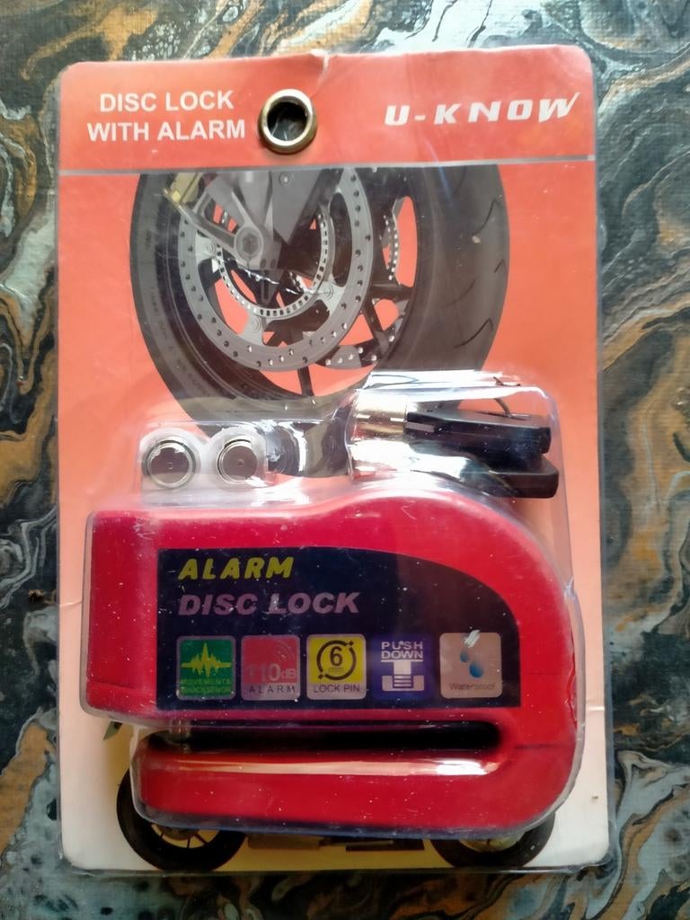 SCHIJFREM SLOT MET TRILSENSOR ALARM, Motoren, Ophalen of Verzenden, Zo goed als nieuw