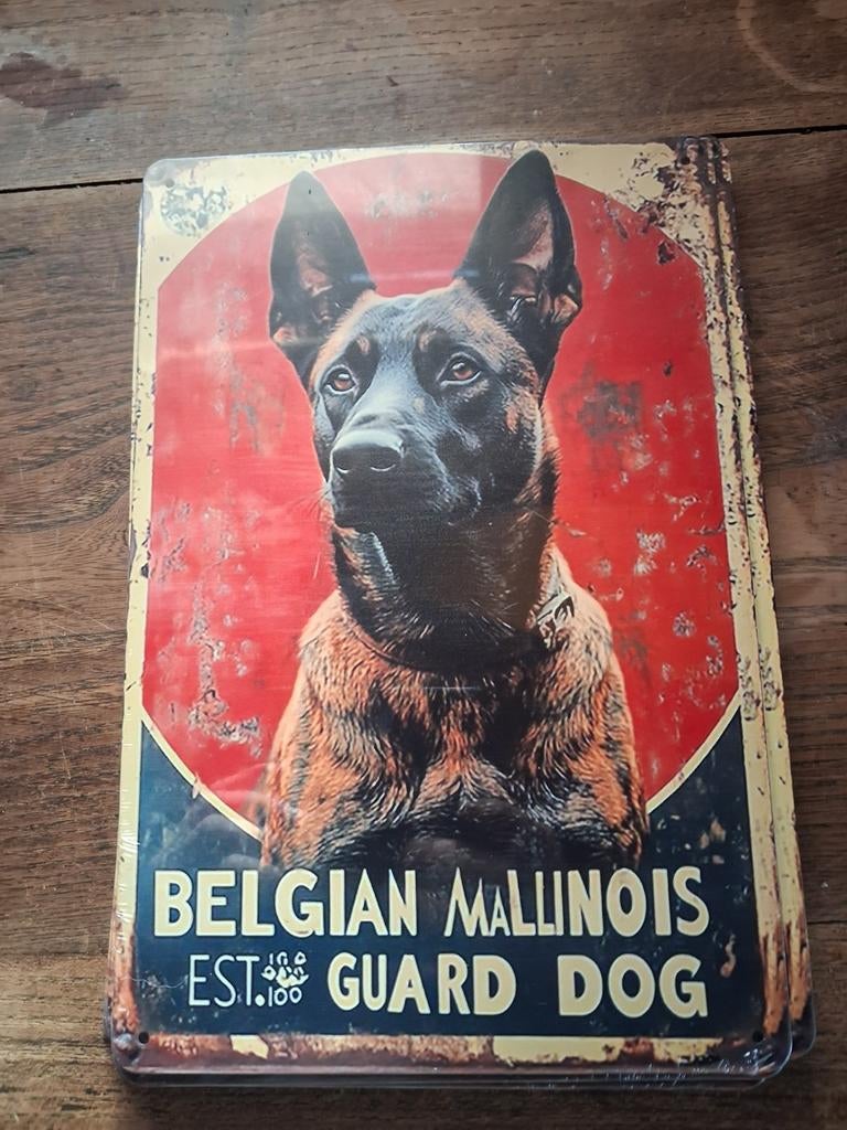 Plaque En Métal Malinois, Ophalen of Verzenden