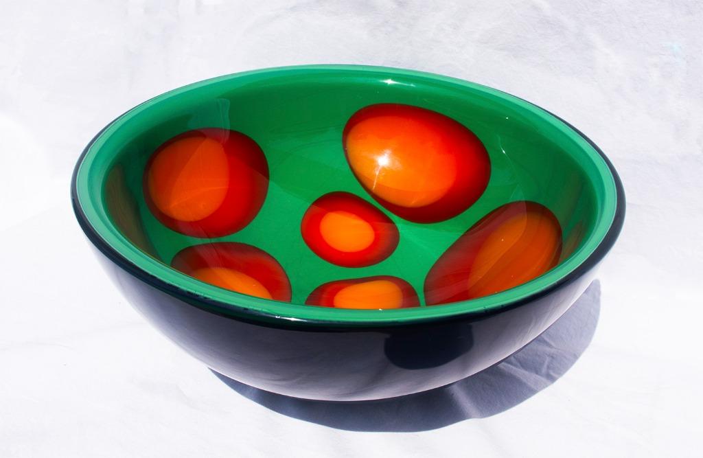 Unieke vintage glazen schaal 1994, Jaroslav Svoboda, Schaal, Rond, Ophalen of Verzenden, Glas