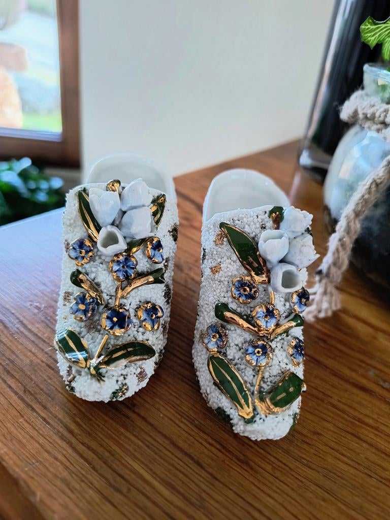 Paar damesschoentjes in boheems porselein, Ophalen of Verzenden
