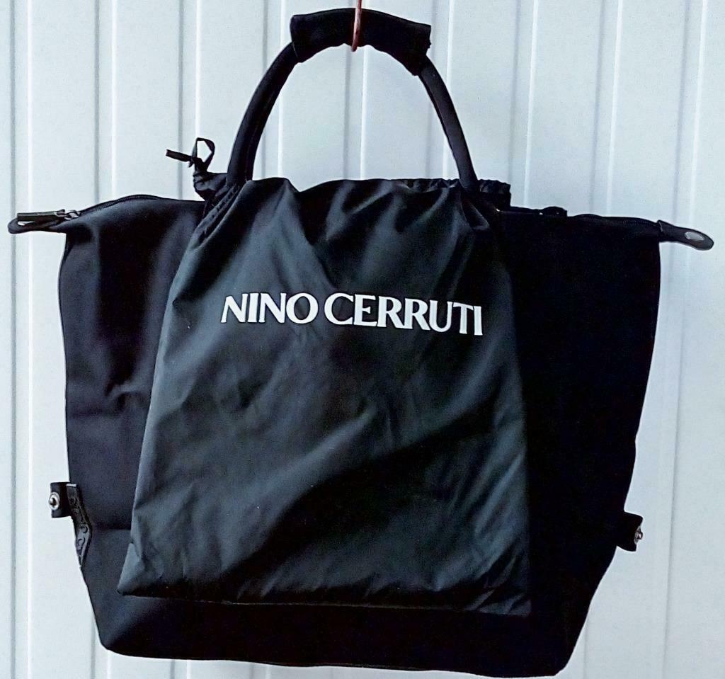 Grand sac à main Nino Cerruti et son sac de rangement, Enlèvement, Neuf, Noir, Sac à main