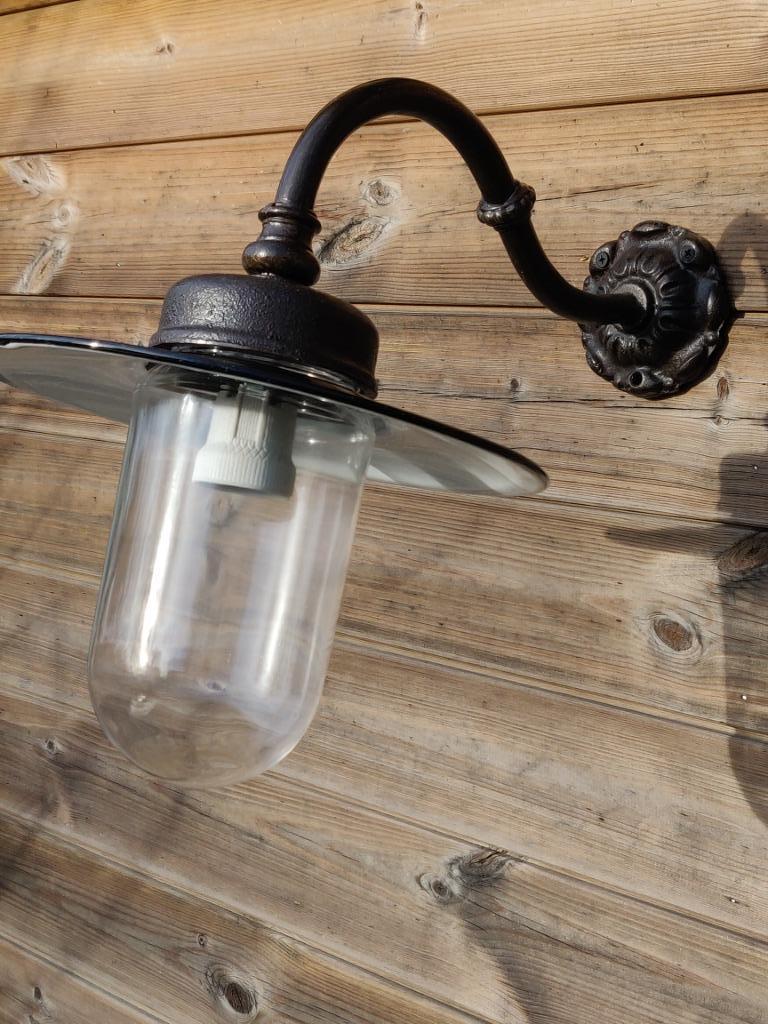 Origenele Franse stallamp - hoevelamp - koerlamp, Ophalen of Verzenden, Zo goed als nieuw, VINTAGE - WANDLAMP - POOLHOUSE - NOSTALGIE - RUSTIEK