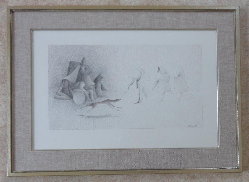 ALBERT DEBOIS / FIGUREN / ORIGINEEL WERK / 45x62cm / KADER, Enlèvement ou Envoi, Photo, Signé