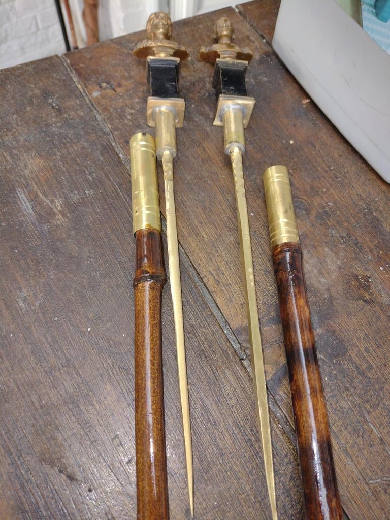 Koningsstok (Belgische koning en koningin) met binnenpiek, Antiek en Kunst, Curiosa en Brocante, Ophalen of Verzenden