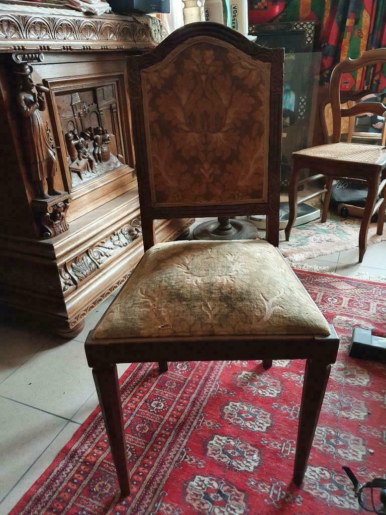 Slaapkamer stoel in fluweel met motief, Antiek en Kunst, Ophalen