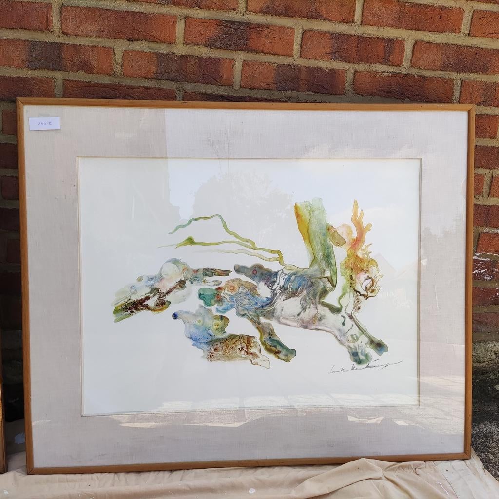 Lode Keustermans aquarel schilderij, Ophalen of Verzenden