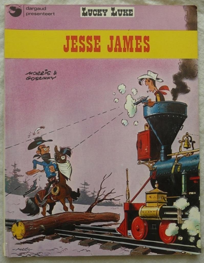 Strip Boek, Lucky Luke, Jesse James, Nummer 4, Dargaud, 1979, Enlèvement ou Envoi, Morris / Goscinny, Une BD, Utilisé