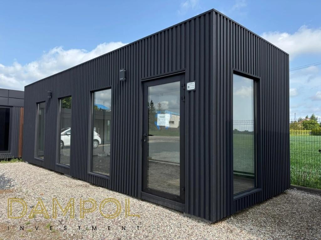 Elegant en modern paviljoen in tijdloos zwart