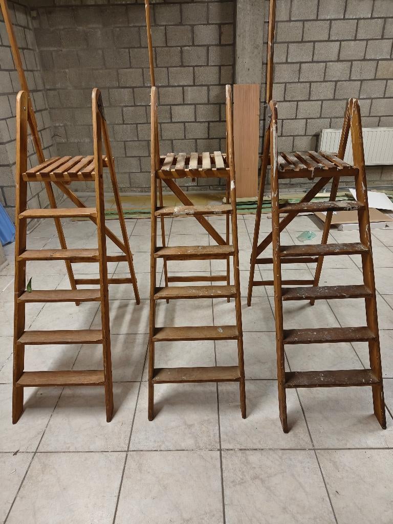 3 houten decoratieladders – vintage uitstraling, Ophalen