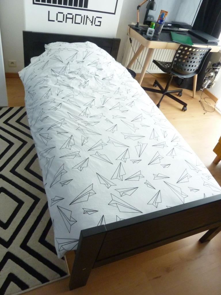 Lifetime bed zwart geschilderd, Kinderen en Baby's, Kinderkamer | Bedden, Ophalen, 85 tot 100 cm, Zo goed als nieuw, Lattenbodem