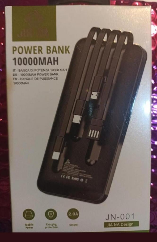 power bank Batterie Externe 10000mAh avec 4 Câbles Universel, Télécoms, Batteries externes, Enlèvement ou Envoi, Neuf