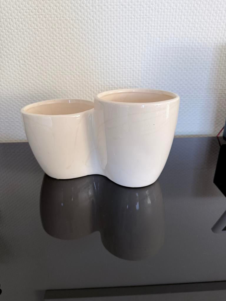 Duo cache pot, Jardin & Terrasse, Pots de fleurs, Enlèvement ou Envoi, Moins de 25 cm, Rond, Utilisé