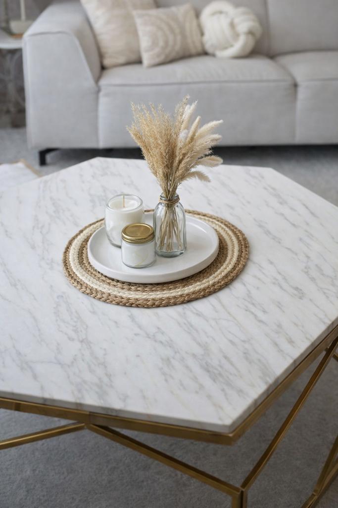 Table basse effet marbre – Chic & moderne, 75 cm ou plus, 50 à 100 cm, Comme neuf, 100 à 150 cm