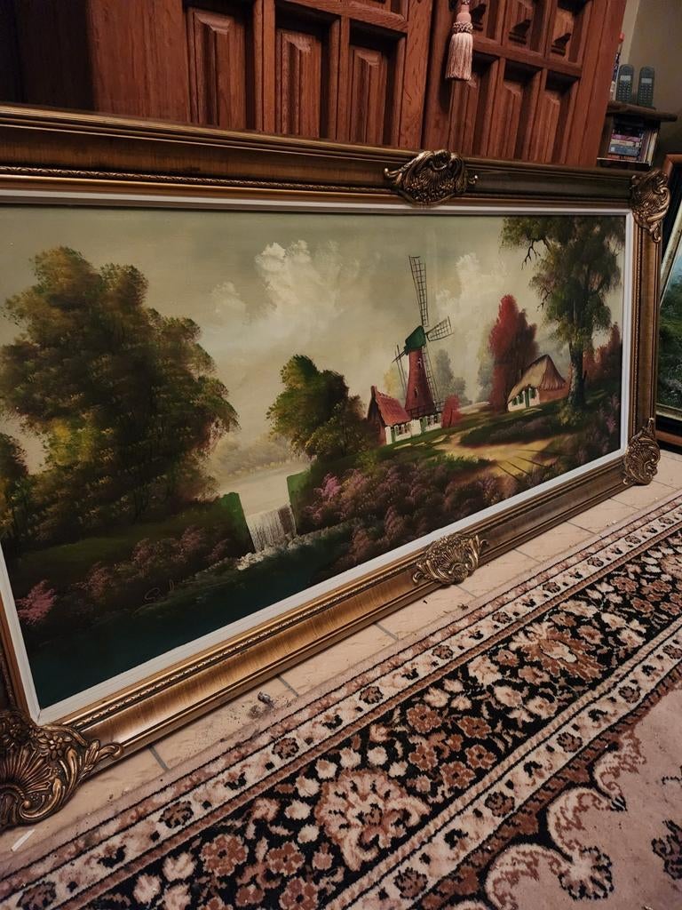 Très beau et grand tableau, avec un joli cadre., Enlèvement