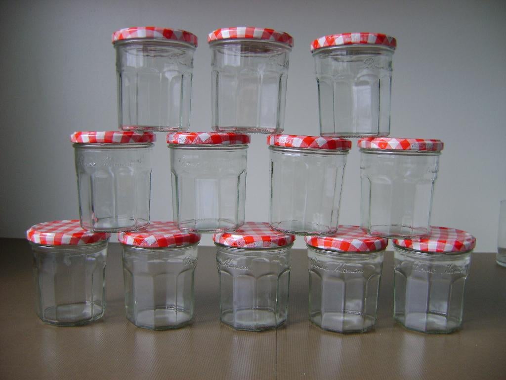 Confituurpotten BONNE MAMAN, Ophalen of Verzenden, Zo goed als nieuw, Glas, Overige typen
