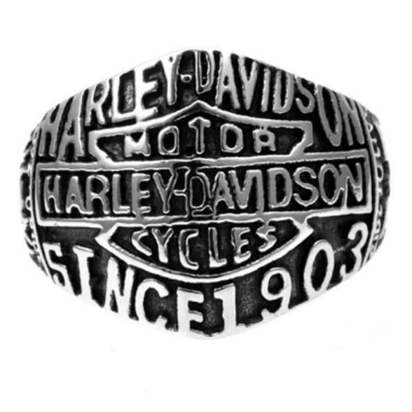 Harley Davidson USA Motorcycles since1903 bikerring in staal, Handtassen en Accessoires, Ophalen of Verzenden, Nieuw, IJzer of Staal
