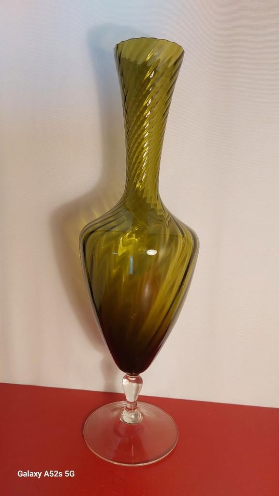 Prachtige olijf groene vaas van EMPOLI., Ophalen of Verzenden