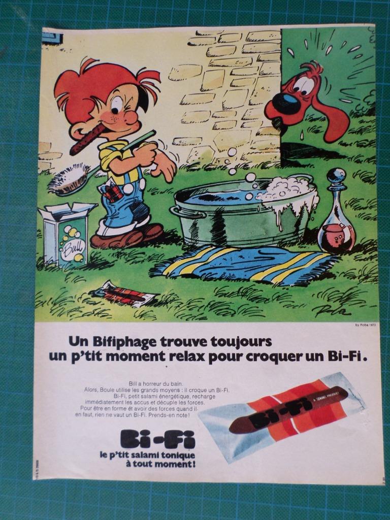 Boule et Bill - publicité papier Bi-Fi - 1973, Verzamelen, Ophalen of Verzenden, Gebruikt, Overige typen