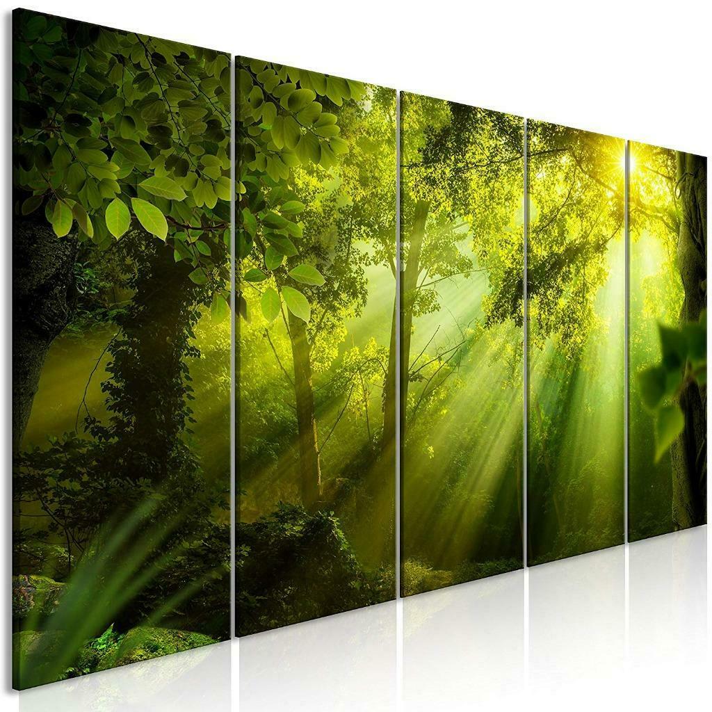 5 Delig schilderij op canvas Bos Natuur 240 x 90 cm, Verzenden, Nieuw