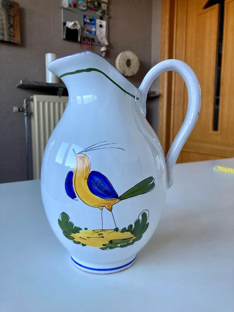 Vintage handgeschilderde aardewerken kan, Antiek en Kunst, Ophalen of Verzenden