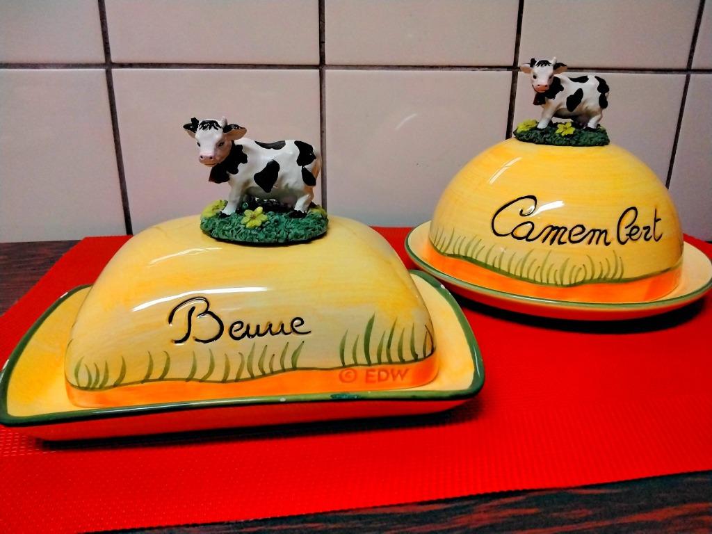 ENSEMBLE BEURRIER ET CLOCHE A FROMAGE, Maison & Meubles, Enlèvement, Utilisé