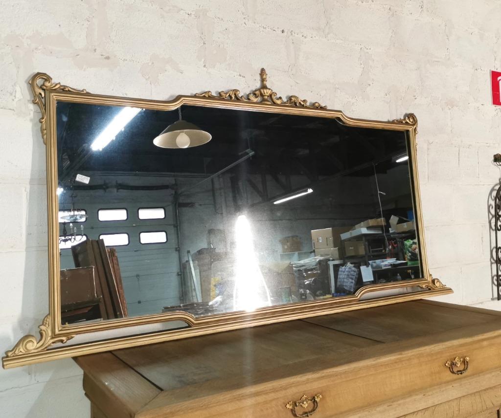 Très long miroir baroque doré ancien L 1,91 m H 99 cm, Maison & Meubles, Accessoires pour la Maison | Miroirs, 125 cm ou plus