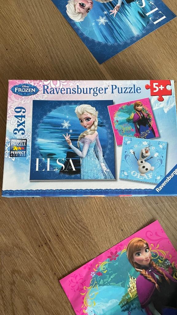 Puzzel frozen 3 stuks, Enlèvement ou Envoi, 10 à 50 pièces, Comme neuf, 4 à 6 ans