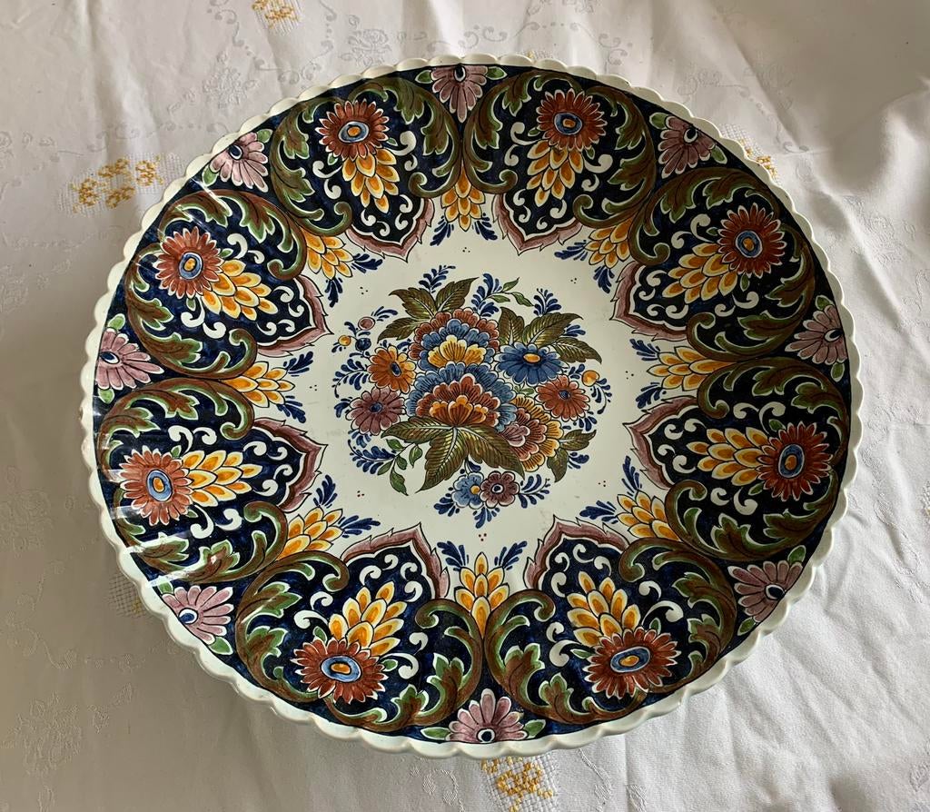 Delftse schaal op pootjes diam 37 cm, Ophalen