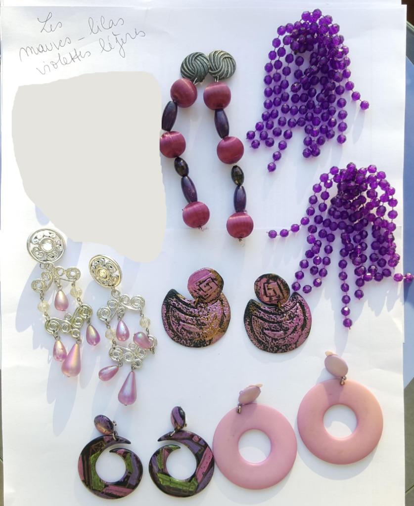 boucle d'oreille clip pendante lilas mauve rose à 5 € pièce, Bijoux, Sacs & Beauté, Boucles d'oreilles, Enlèvement ou Envoi, Utilisé