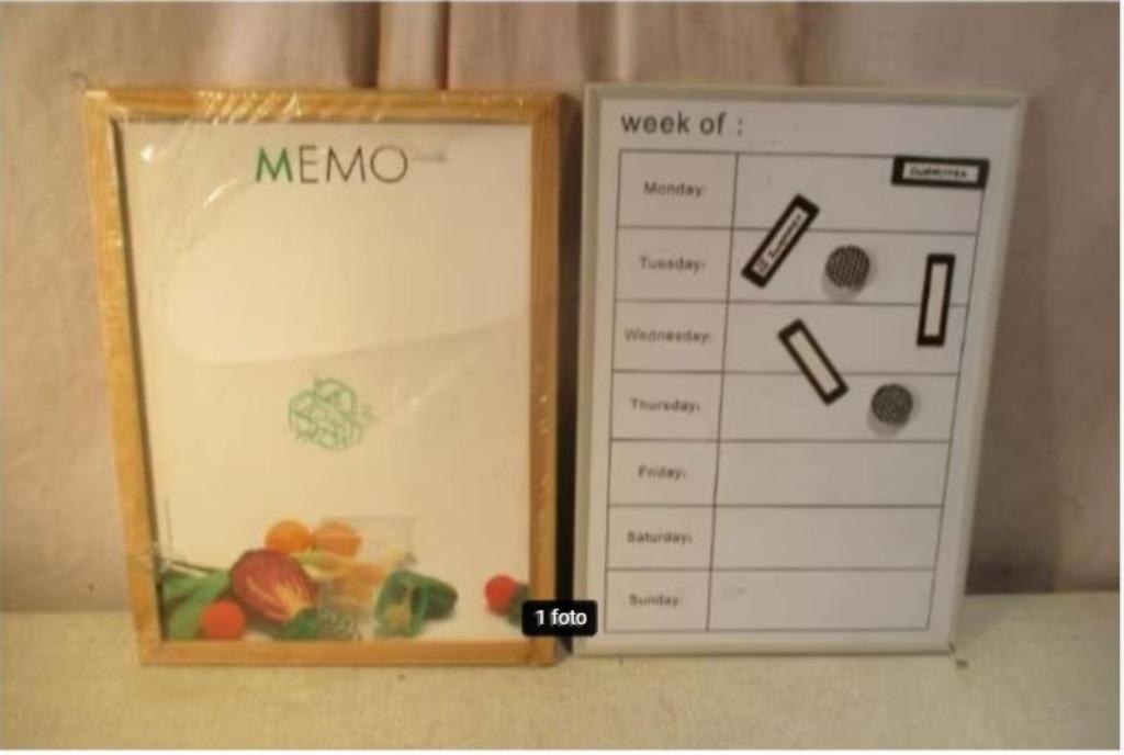 2 Leuke Memoborden / Magneetborden - 40x30, Ophalen of Verzenden, Zo goed als nieuw, Magneetbord