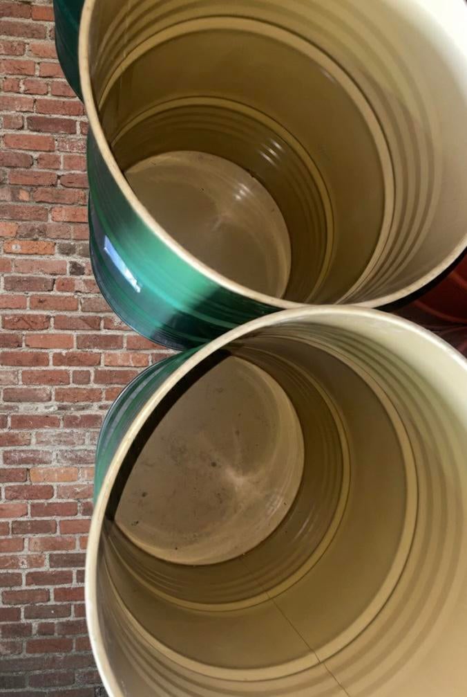 Metalen vat 220 of 240 liter (deksel+omsnoering) 100% SCHOON, Ophalen of Verzenden, Zo goed als nieuw, Hout, Met kraantje