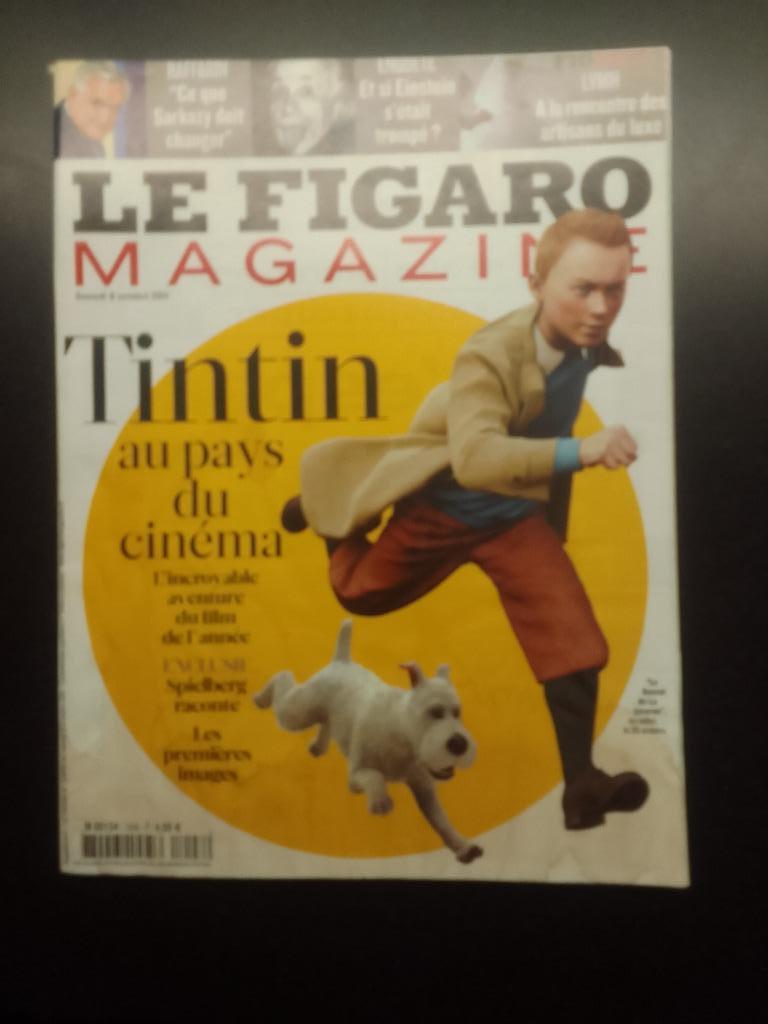 Le figaro magazineTINTIN au pays du cinéma 2011, Enlèvement ou Envoi, Tintin, Comme neuf, Livre ou Jeu