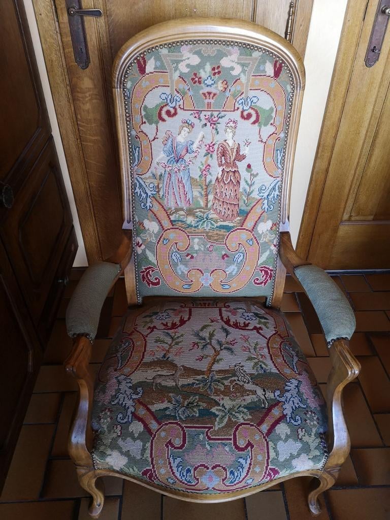 Louis philipe zetel/hoge rug "gobelin, Antiek en Kunst, Ophalen