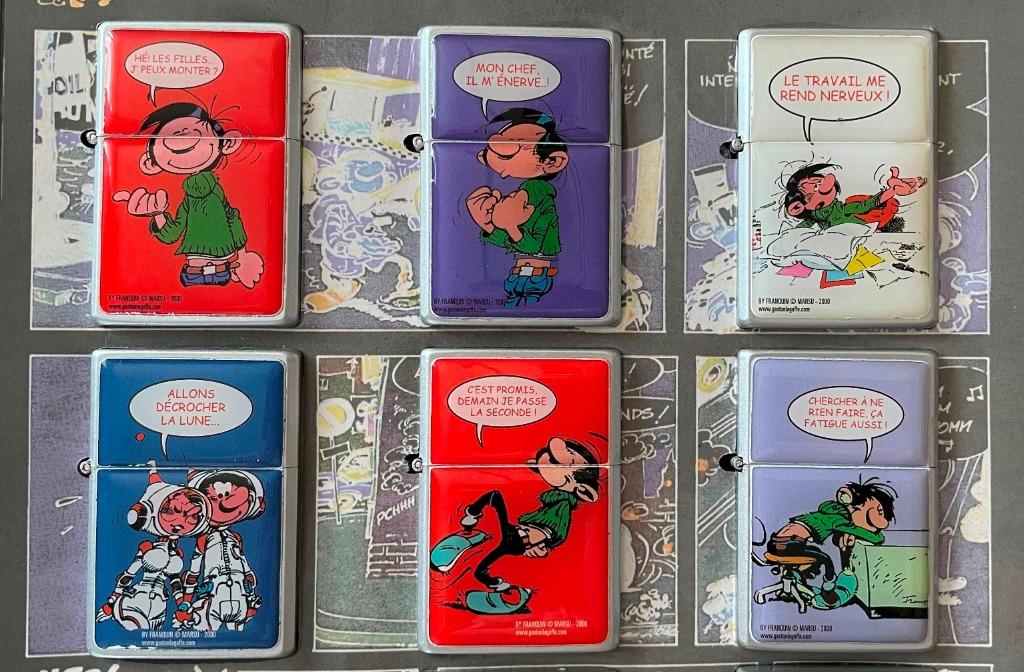 Franquin-Gaston Lagaffe-Guust Flater-"Zippo" aanstekers, Ophalen