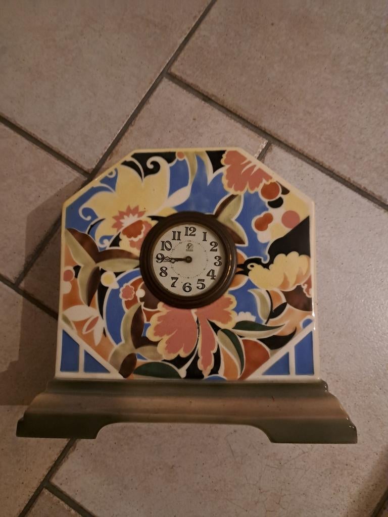 Art deco wandklok, Ophalen of Verzenden, Gebruikt, Analoog, Wandklok