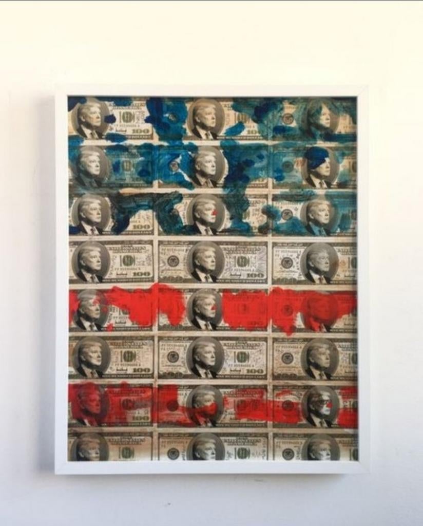Kunstwerk van Martín Sigwald — NOW TRUMP STATES FLAG (2020), Ophalen of Verzenden