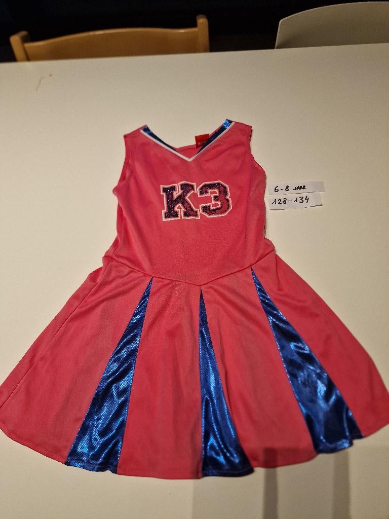 Verkleedpak K3 Cheerleader maat 128-134 (6-8 jaar), Kinderen en Baby's, Ophalen, Zo goed als nieuw, Jongen of Meisje