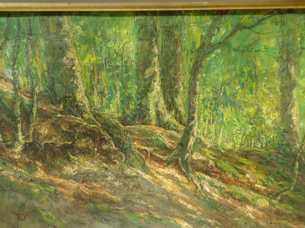 1954 LOUIS CLESSE 'talus ensoleillé' boszicht olie/doek bos, Ophalen
