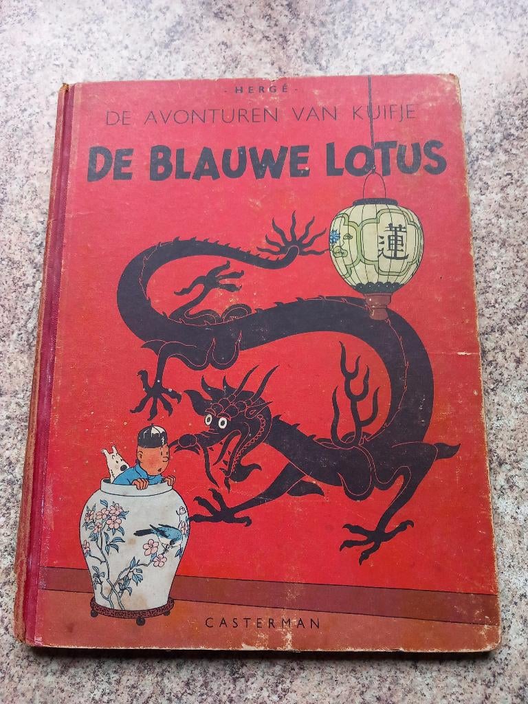 De blauwe lotus, Boeken, Gelezen, Eén stripboek, Ophalen of Verzenden, Herge