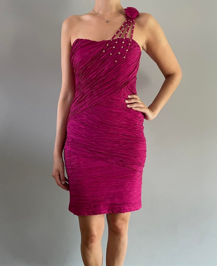 Robe courte cocktail fuchsia taille L, Autre, Taille 38/40 (M), Enlèvement ou Envoi, Rose