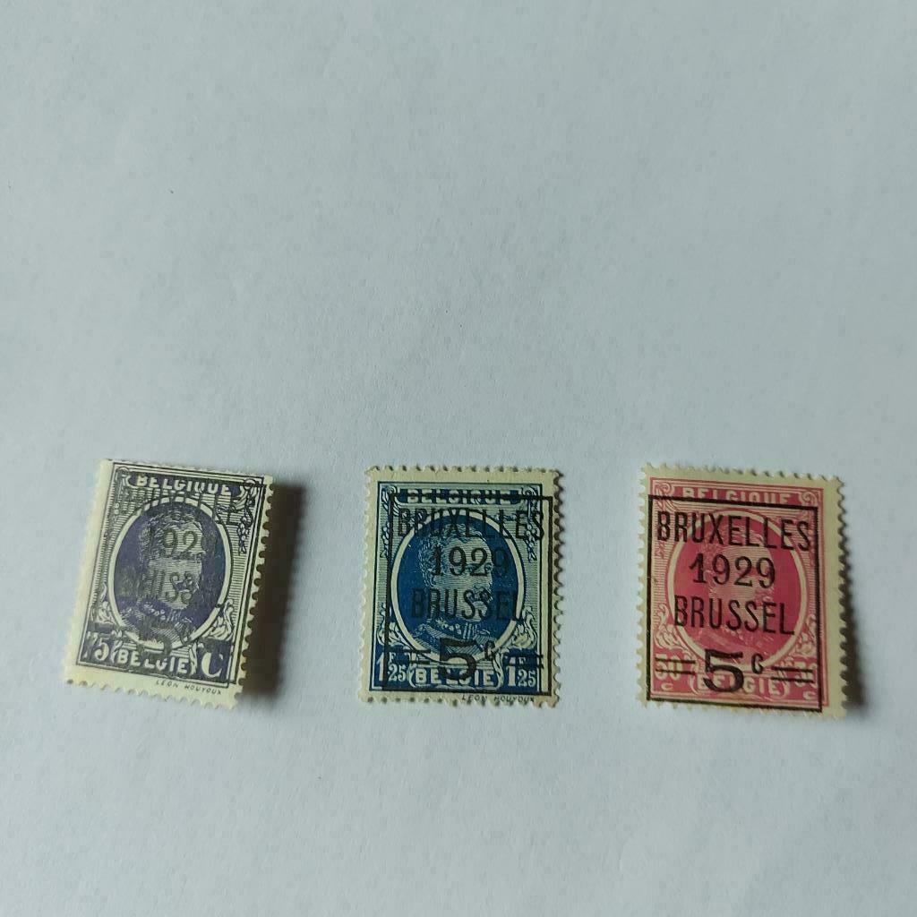 postzegels gestempeld België nr 273-75, Spoor van plakker, Met stempel, Ophalen of Verzenden, Gestempeld