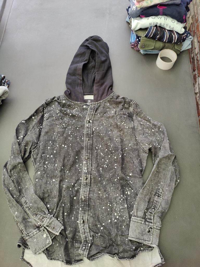 Hemd met kap maat S, Vêtements | Hommes, Enlèvement ou Envoi, Taille 46 (S) ou plus petite, Noir, Coolcat