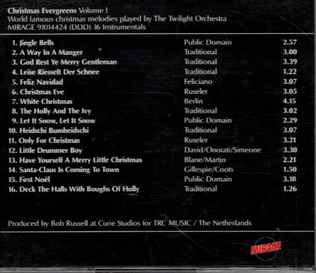 The Twilight Orchestra - Christmas Evergreens Volume 1, Cd's en Dvd's, Ophalen of Verzenden, Gebruikt