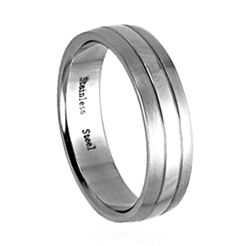 Bague pour homme acier inoxydable finition mate/brillante, Enlèvement ou Envoi, Neuf, Fer ou Acier, Homme