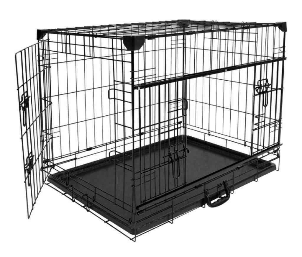 Caisse pour chien avec porte coulissante noire XS, Neuf, Moins de 65 cm, Chenil chien, Enlèvement