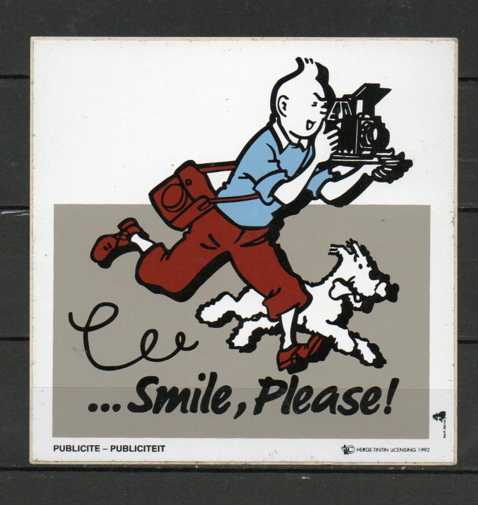 Autocollant Tintin : "... Smile, Please !", Enlèvement
