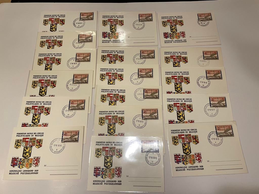 17 enveloppes expo 58, Enlèvement ou Envoi