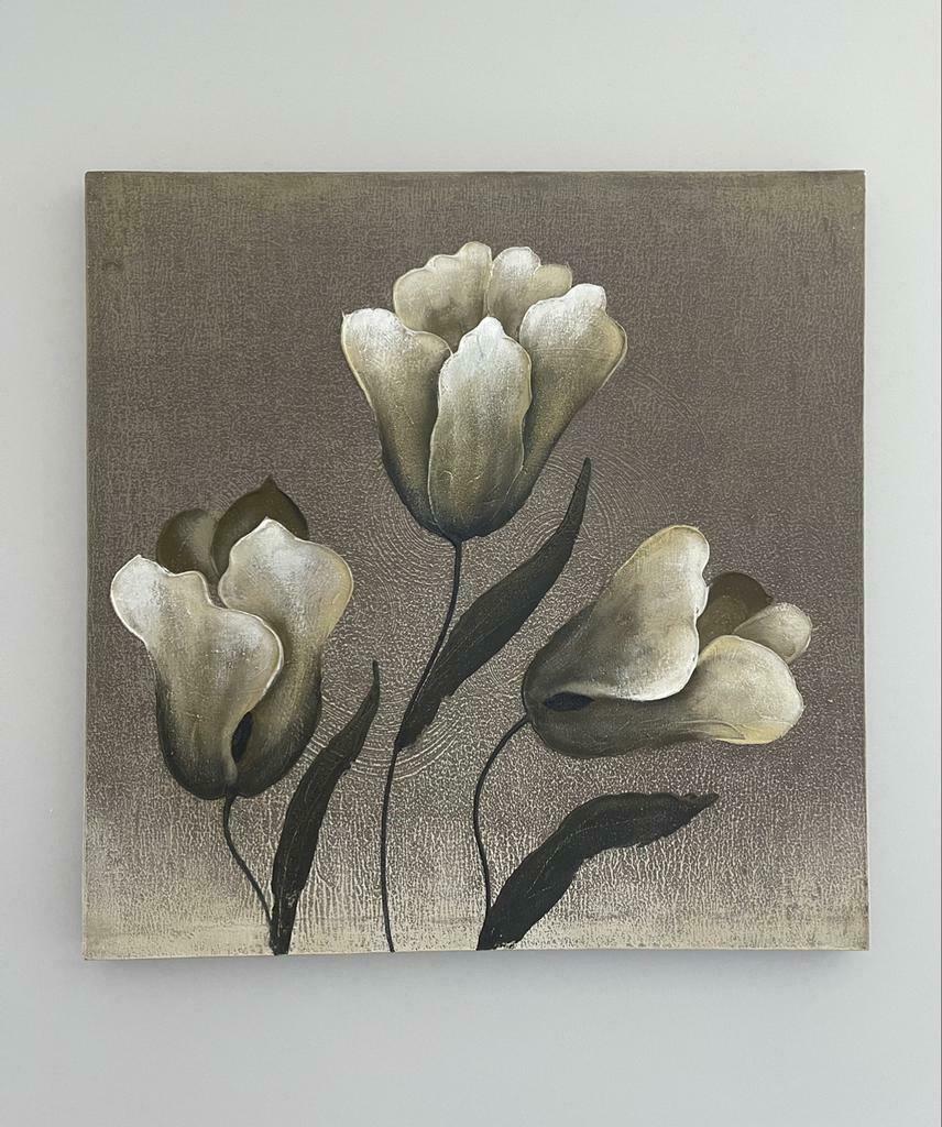Tableau peinture 60x60cm, Maison & Meubles, Comme neuf, 50 à 75 cm, Peinture, 50 à 75 cm