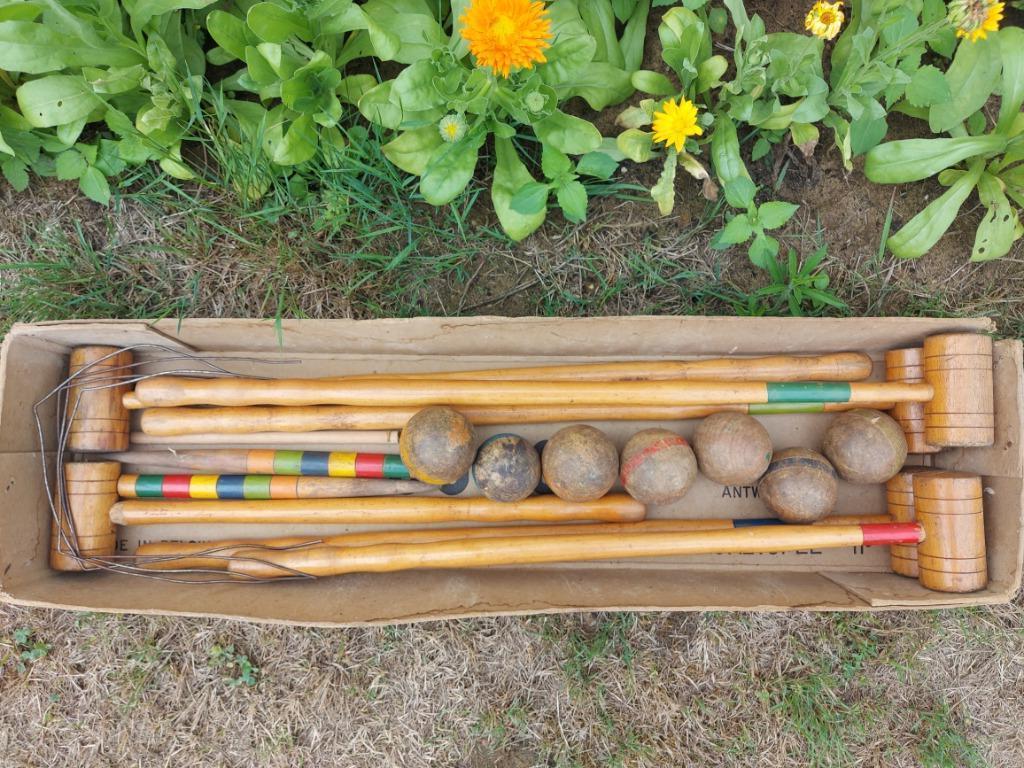 Vintage croquetspel nr. 61 van Josco, Enfants & Bébés, Jouets | Extérieur | Jouets en vrac, Utilisé, Enlèvement