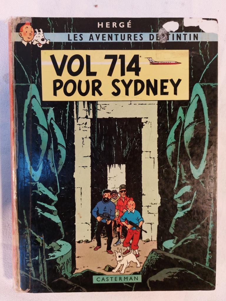 Tintin T.22 Vol 714 pour Sydney - Réédition (1969) - Mauvais, Livres, Une BD, Enlèvement ou Envoi, Utilisé